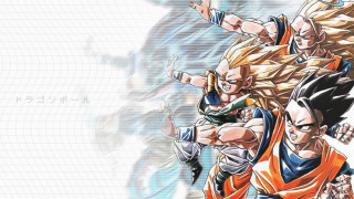 Anime characters flying arms out - akira toriyama free wallpaper
