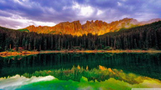 Lake mountains trees cloudy sky 41 - sky above free wallpaper