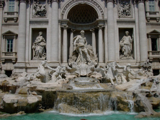 Fountain statues man swimming building - neoclassicism free wallpaper