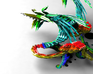 Colorful sculpture bird wings legs - the neck free wallpaper
