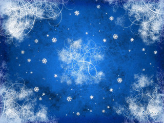 Blue background snowflakes stars sky 6 - computer art free wallpaper for desktop