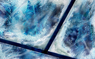 Blue white ice border frame 2 - a blue frame free wallpaper