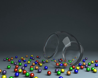 Glass colorful balls table magnifying - abstract illusionism free wallpaper