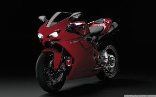 Red motorcycle dark room black 2 - duccio free wallpaper