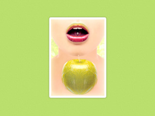 Green apple woman mouth tongue 4 - a green apple free wallpaper