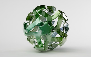 Green ball glass white table - clock free wallpaper