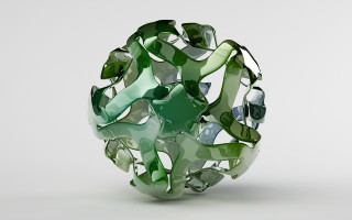 Green ball glass white background 2 - crystal cubism free wallpaper