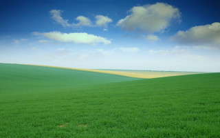 Green field blue sky clouds 33 - a green field free wallpaper