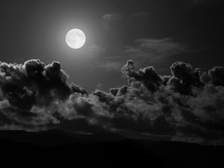 Full moon clouds mountains black 5 - full moon free wallpaper