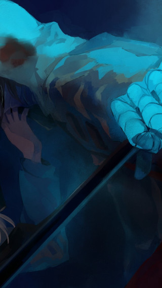 Woman laptop blue blanket bed - a laptop computer free wallpaper for mobile