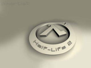 Metal sign white gray circle - game art free wallpaper