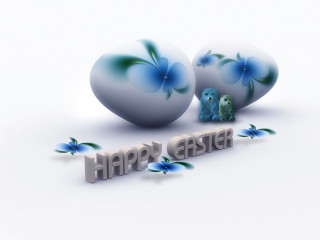 Happy easter eggs white surface - processed free wallpaper for desktop