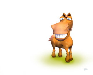 Cartoon horse big smile happy 4 - its face and mouth free wallpaper