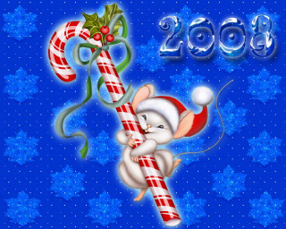 Christmas card mouse candy cane 2 - a christmas card free wallpaper