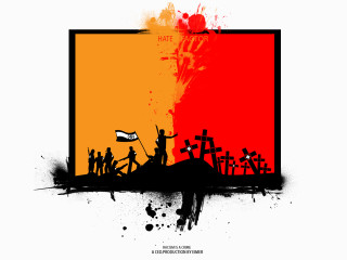 Hill flag silhouette red blood - llustration free wallpaper