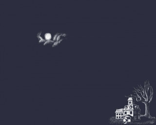 House tree dark sky moon 3 - dark night free wallpaper for desktop