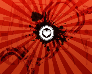Red background white black logo 5 - circle free wallpaper