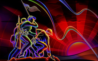 Soldiers flag pole painting background - vivid free wallpaper