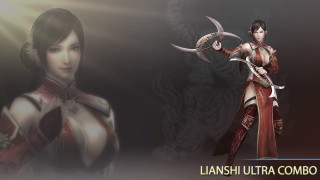 Woman red white sword black - character art free wallpaper