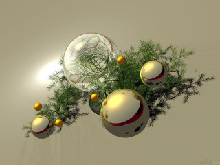 Christmas tree ornaments sunburst background - generative free wallpaper