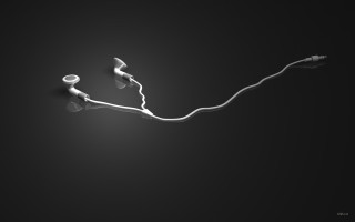 Earbuds black background white cord - a cord free wallpaper
