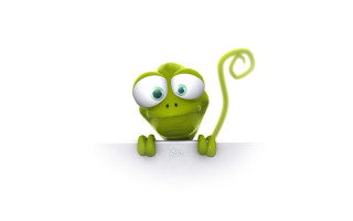 Green creature big eyes sign 2 - a green creature free wallpaper