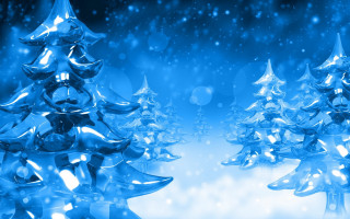 Blue christmas tree shiny decorations 2 - shiny free wallpaper