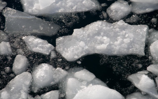 Ice chunks water drops black - white bubble free wallpaper