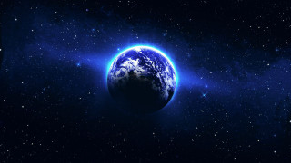 Blue earth dark space stars - blue light free wallpaper