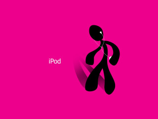 Person walking pink background ipod 2 - single body free wallpaper