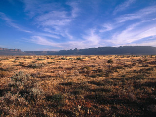 Field mountain blue sky clouds 3 - albert namatjira free wallpaper