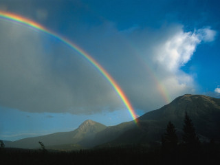Rainbow mountain range cloud sky - a cloud in the sky above free wallpaper