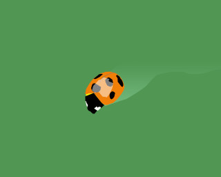 Cartoon ladybug floating green surface 2 - a green surface free wallpaper for desktop