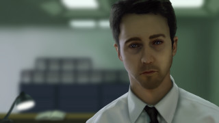 Man white shirt tie room - ultra realistic digital art free wallpaper