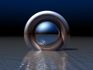 Circular object floating water night - circular free wallpaper