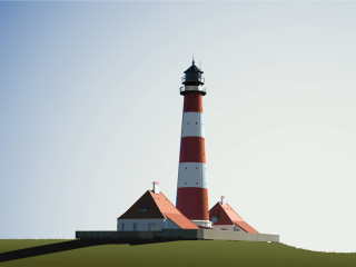 Red white lighthouse hill sky - the hill free wallpaper