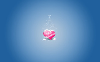 Pink heart message floating snow - a pink heart free wallpaper