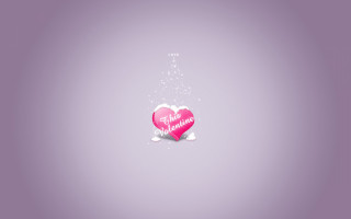 Pink heart message purple background 2 - snow flake free wallpaper