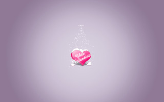 Pink heart message purple background 3 - snow flake free wallpaper