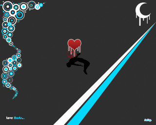 Jumping heart moon blue line 2 - a blue line free wallpaper