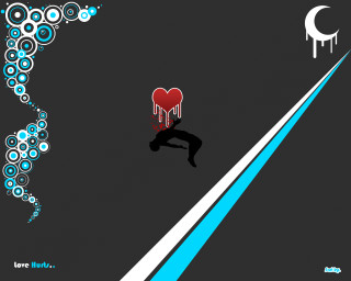 Jumping heart moon background blue - a blue line free wallpaper