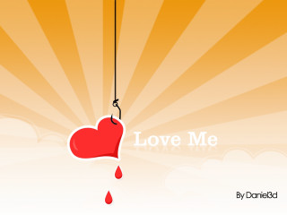 Heart hook love me blood - me free wallpaper