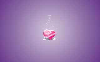 Pink heart message purple background 7 - snow flake free wallpaper