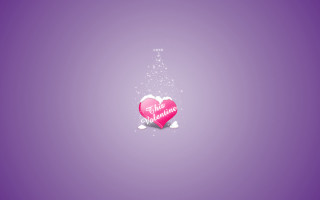 Pink heart message purple background 8 - snow flake free wallpaper