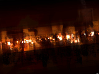 Blurry city street night lights 4 - volumetric free wallpaper