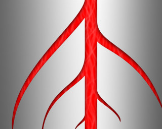 Red ribbon silver pole hanging - end free wallpaper for desktop