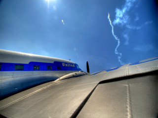 Plane wing sunlight clouds blue - carl walter liner free wallpaper