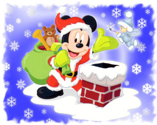 Mickey mouse christmas reindeer santa - a mickey mouse free wallpaper