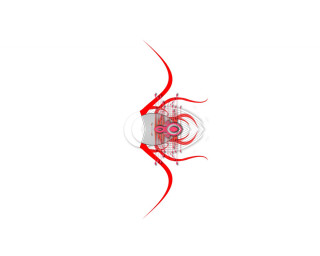 Red white abstract design swirl 2 - an abstract drawing free wallpaper
