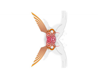 Red orange tail white background - an abstract drawing free wallpaper